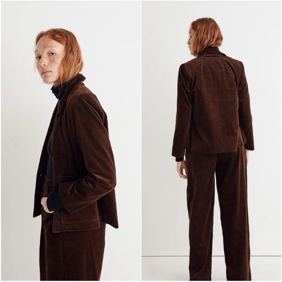 NWT Madewell Corduroy Dorset Blazer Jacket Chocolate Brown Size S - Picture 2 of 10